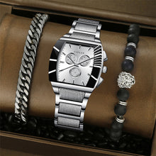 Load image into Gallery viewer, 3Pcs/Set Men's Watches Luxury Stainless Steel Quartz Watch Man Calendar Sports Wristwatch Clock