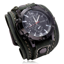 Load image into Gallery viewer, Mens Quartz Watches Luxury Wristwatch Cowhide Watchband Punk Style Watch for Men Wide Genuine Leather Bracelets