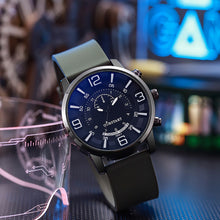 Load image into Gallery viewer, 1Pc Fashion Men Watch Luxury Sport Mens Blue Glass Watches Silicone Wristwatch Stereo Numeral Watches