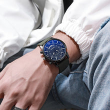 Load image into Gallery viewer, 1Pc Fashion Men Watch Luxury Sport Mens Blue Glass Watches Silicone Wristwatch Stereo Numeral Watches
