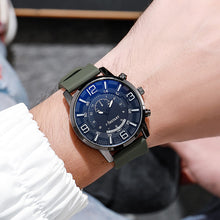 Load image into Gallery viewer, 1Pc Fashion Men Watch Luxury Sport Mens Blue Glass Watches Silicone Wristwatch Stereo Numeral Watches
