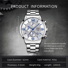 Load image into Gallery viewer, 1Pc Fashion Men Stainless Steel Quartz Sports Watch Luxury Male Business Wristwatch Luminescence Clock