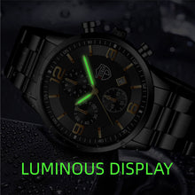 Load image into Gallery viewer, 1Pc Fashion Men Stainless Steel Quartz Sports Watch Luxury Male Business Wristwatch Luminescence Clock