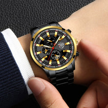 Load image into Gallery viewer, 1Pc Fashion Men Stainless Steel Quartz Sports Watch Luxury Male Business Wristwatch Luminescence Clock