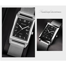 Load image into Gallery viewer, 1Pc Men's Watches Luxury Fashion Square Quartz Wrist Watch Waterproof Calendar Silver Gold Watch for Men
