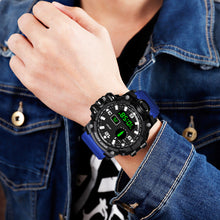 Load image into Gallery viewer, 1Pc Luminous Men Sport Watch Silicone Strap Wrist Watch LED Calendar Waterproof Digital Watch
