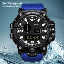 Load image into Gallery viewer, 1Pc Luminous Men Sport Watch Silicone Strap Wrist Watch LED Calendar Waterproof Digital Watch