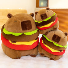 Load image into Gallery viewer, Hamburger Turtle Backpack Capybara Plush Toy Fluffty Kawaii Plushie Simulation Capibara Cute Stuffed Animals Soft Plush Kid Toys Children's Day Gift