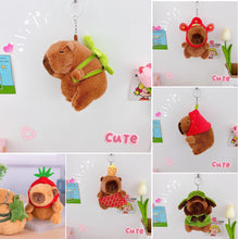 Load image into Gallery viewer, 13-15cm Cute Capybara Plush Keyring Pendant Soft Stuffed Plush Keychain Toy Backpack Pendant Birthday Gifts For Children