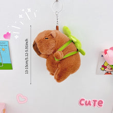 Load image into Gallery viewer, 13-15cm Cute Capybara Plush Keyring Pendant Soft Stuffed Plush Keychain Toy Backpack Pendant Birthday Gifts For Children