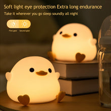 Load image into Gallery viewer, Duck Silicone LED Night Light Pat Sensor Rechargeable Lamp Kids Bedroom Decor Cartoon Animal Night Lamp Christmas Gifts