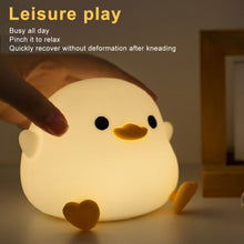 Load image into Gallery viewer, Duck Silicone LED Night Light Pat Sensor Rechargeable Lamp Kids Bedroom Decor Cartoon Animal Night Lamp Christmas Gifts