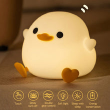 Load image into Gallery viewer, Duck Silicone LED Night Light Pat Sensor Rechargeable Lamp Kids Bedroom Decor Cartoon Animal Night Lamp Christmas Gifts