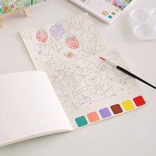 Load image into Gallery viewer, 20 Sheets Portable Children Watercolor Painting Book Paint with Water Brush Kids Gouache Graffiti Picture Coloring Drawing Toys Gifts