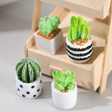 Load image into Gallery viewer, Mini Artificial Resin Cactus Figurines Potted Plant Indoor Desktop Decorations Mini Succulent Potted Plant Cactus Micro Landscape Model