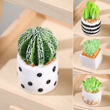Load image into Gallery viewer, Mini Artificial Resin Cactus Figurines Potted Plant Indoor Desktop Decorations Mini Succulent Potted Plant Cactus Micro Landscape Model