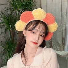 Load image into Gallery viewer, Fleece Sunflower Headband Cute Skincare Headband Hairband Candy Color Headband Gift Hair Accessories