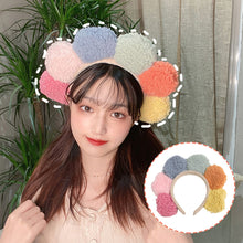 Load image into Gallery viewer, Fleece Sunflower Headband Cute Skincare Headband Hairband Candy Color Headband Gift Hair Accessories