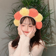 Load image into Gallery viewer, Fleece Sunflower Headband Cute Skincare Headband Hairband Candy Color Headband Gift Hair Accessories