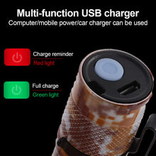 Load image into Gallery viewer, Outdoor Camo XPE Lamp Bead Zoom Long Range Flashlight Side Light COB Aluminum Alloy Flashlight USB Charging