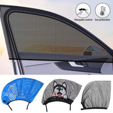 Load image into Gallery viewer, 2Pcs Car Sun Visor Front Rear Side Window Sun Shade Meshs Fabric Cover Shield UV Protector Black Auto Sunshade Curtain