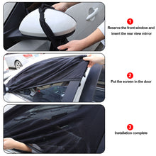 Load image into Gallery viewer, 2Pcs Car Sun Visor Front Rear Side Window Sun Shade Meshs Fabric Cover Shield UV Protector Black Auto Sunshade Curtain