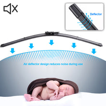 Load image into Gallery viewer, Universal 14" 16" 19" 20" 22" Automotive U-type Soft Rubber Boneless Wiper HD Quiet Durable Car Wiper