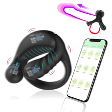 Load image into Gallery viewer, APP Remote Control Three Vibration Wearable Charging Silicone Delay Lock Ring Delay Ejaculation Male Silicone Sex Toy