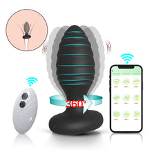 Load image into Gallery viewer, Portable Charging Remote Control APP Thread Twisting Vibration Silicone Anal Plug Female and Male Sex Toys