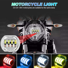 Load image into Gallery viewer, 4.5" 8000LM Motorcycle Headlight LED Angel Devil Eyes Headlight Projector Lens High/Low Beam Strobe Spotlight DRL Dual Lamp 28W