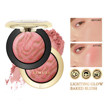 Load image into Gallery viewer, 5 Colors Blush Powder Face Blusher Lighting Glow Baked Blush Natural Cheek Tint Brighten Face Waterproof Face Contouring Cosmetics Blush Powder Soft Female Makeup