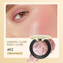 Load image into Gallery viewer, 5 Colors Blush Powder Face Blusher Lighting Glow Baked Blush Natural Cheek Tint Brighten Face Waterproof Face Contouring Cosmetics Blush Powder Soft Female Makeup