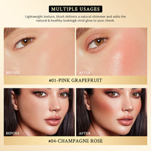 Load image into Gallery viewer, 5 Colors Blush Powder Face Blusher Lighting Glow Baked Blush Natural Cheek Tint Brighten Face Waterproof Face Contouring Cosmetics Blush Powder Soft Female Makeup