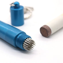 Load image into Gallery viewer, 1PC Pool Cue Leather Tips Needled Aluminum Leather Tip Repair Tool With Key Ring Billiard Accessories