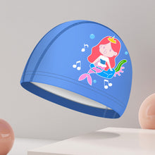 Load image into Gallery viewer, 1PC Children'S PU Coated Swimming Cap Cartoon Print High Elastic Waterproof Ear Protector Breathable Swimming Cap