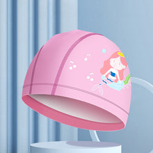 Load image into Gallery viewer, 1PC Children'S PU Coated Swimming Cap Cartoon Print High Elastic Waterproof Ear Protector Breathable Swimming Cap