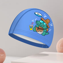 Load image into Gallery viewer, 1PC Children'S PU Coated Swimming Cap Cartoon Print High Elastic Waterproof Ear Protector Breathable Swimming Cap