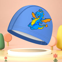 Load image into Gallery viewer, 1PC Children'S PU Coated Swimming Cap Cartoon Print High Elastic Waterproof Ear Protector Breathable Swimming Cap