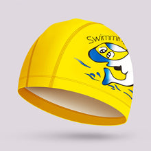 Load image into Gallery viewer, 1PC Children'S PU Coated Swimming Cap Cartoon Print High Elastic Waterproof Ear Protector Breathable Swimming Cap