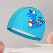 Load image into Gallery viewer, 1PC Children'S PU Coated Swimming Cap Cartoon Print High Elastic Waterproof Ear Protector Breathable Swimming Cap
