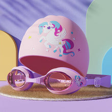 Load image into Gallery viewer, Children's Cartoon Small Frame Swimming Goggles HD Waterproof Anti-Fog Diving Goggles Silicone Cap Professional Swimming Equipment
