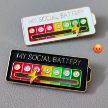 Load image into Gallery viewer, Emotions Enamel Pins My Social Battery Mood Tracker Metal Brooch Badges Fashion Jewelry Accessories Lapel on Backpack Decoration