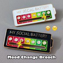 Load image into Gallery viewer, Emotions Enamel Pins My Social Battery Mood Tracker Metal Brooch Badges Fashion Jewelry Accessories Lapel on Backpack Decoration