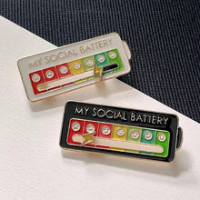 Load image into Gallery viewer, Emotions Enamel Pins My Social Battery Mood Tracker Metal Brooch Badges Fashion Jewelry Accessories Lapel on Backpack Decoration