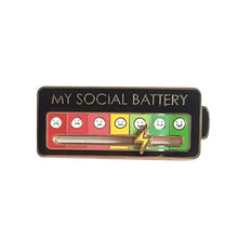 Load image into Gallery viewer, Emotions Enamel Pins My Social Battery Mood Tracker Metal Brooch Badges Fashion Jewelry Accessories Lapel on Backpack Decoration