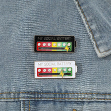 Load image into Gallery viewer, Emotions Enamel Pins My Social Battery Mood Tracker Metal Brooch Badges Fashion Jewelry Accessories Lapel on Backpack Decoration