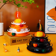 Load image into Gallery viewer, 4 Levels Cat Toy Tower Turntable Roller Balls Toys Interactive Intelligence Training Track Puzzle Funny Games Accessories