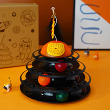 Load image into Gallery viewer, 4 Levels Cat Toy Tower Turntable Roller Balls Toys Interactive Intelligence Training Track Puzzle Funny Games Accessories