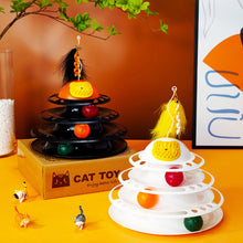 Load image into Gallery viewer, 4 Levels Cat Toy Tower Turntable Roller Balls Toys Interactive Intelligence Training Track Puzzle Funny Games Accessories