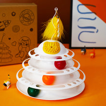 Load image into Gallery viewer, 4 Levels Cat Toy Tower Turntable Roller Balls Toys Interactive Intelligence Training Track Puzzle Funny Games Accessories